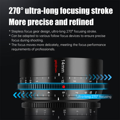 7Artisans 14mm T2.9 Cine Lens Ultra Wide Angle Full Frame Lens