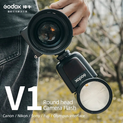 Godox V1 ラウンドヘッドカメラフラッシュスピードライト