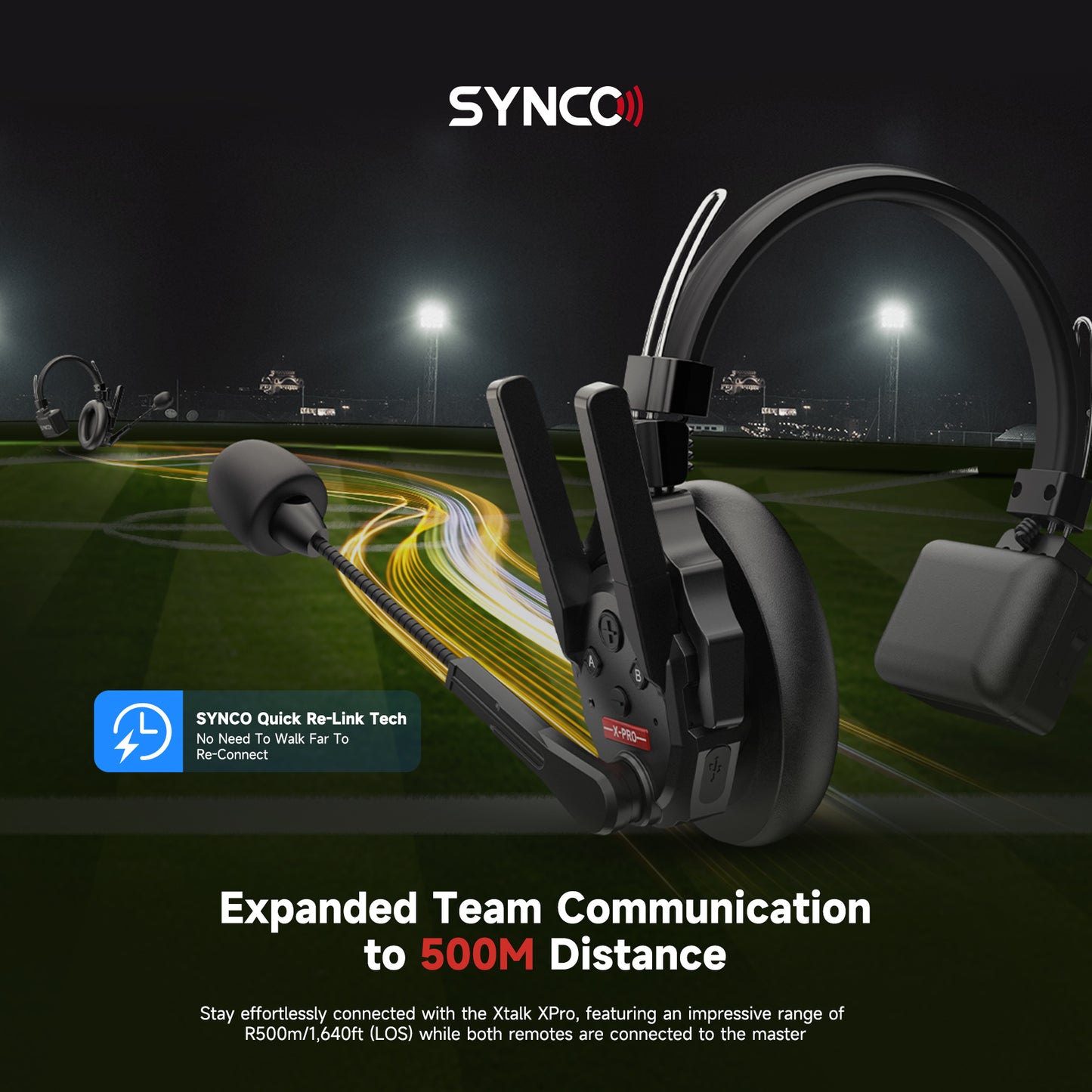 Synco Xtalk XPro 2-Way Headset Wireless Intercom System