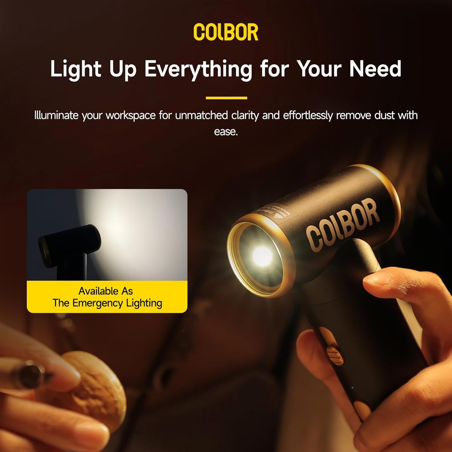COLBOR Airmaxx A1 ミニジェットファン 電動エアダスター 内蔵LEDライト