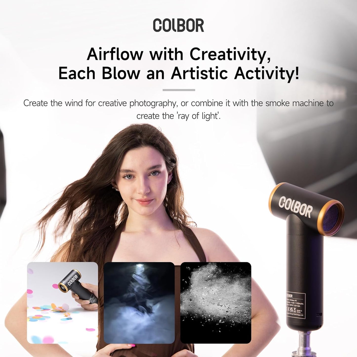 COLBOR Airmaxx A1 ミニジェットファン 電動エアダスター 内蔵LEDライト