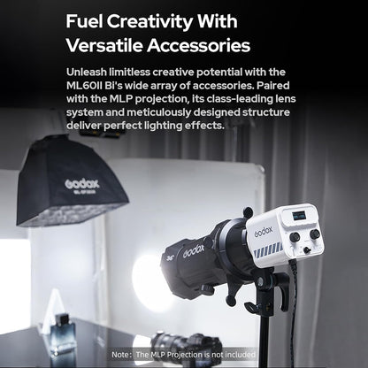 GODOX ML60II Bi 70W Video Light 2800K-6500K Bi-Color Photography Light