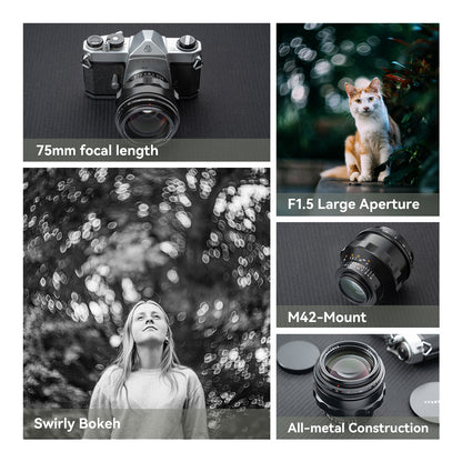 TTartisan 75mm F1.5-M42 lens