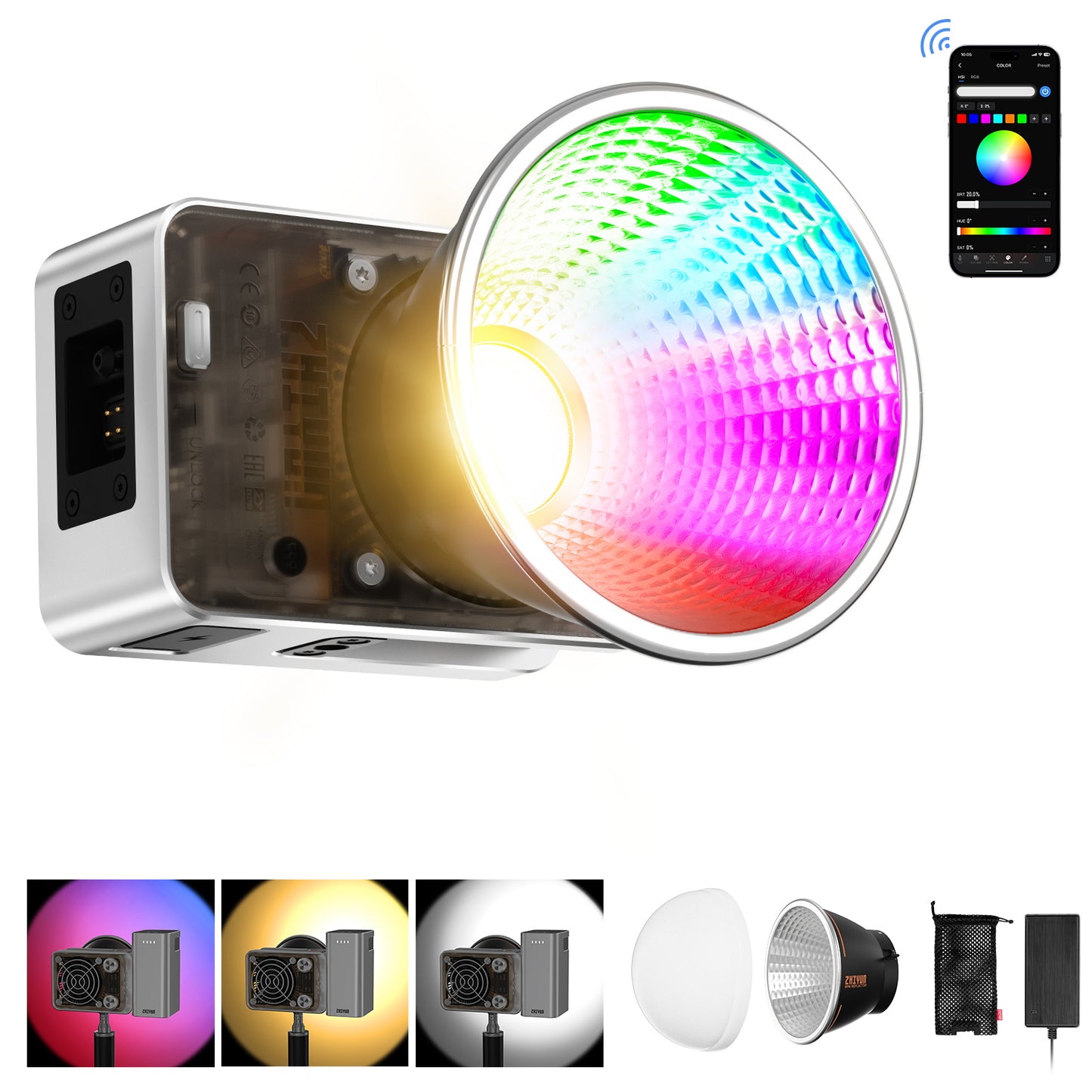 ZHIYUN Molus X60 フルカラー RGB LED ビデオライト