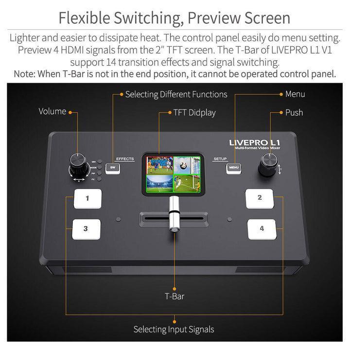 FEELWORLD LIVEPRO L1 V1 Multi Kamera Video Mixer Switcher